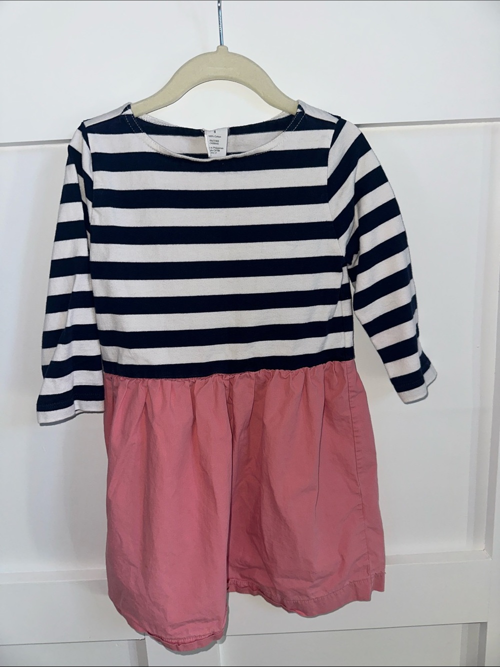 Crewcuts Girls Stripe Top with Pink Cotton Dress